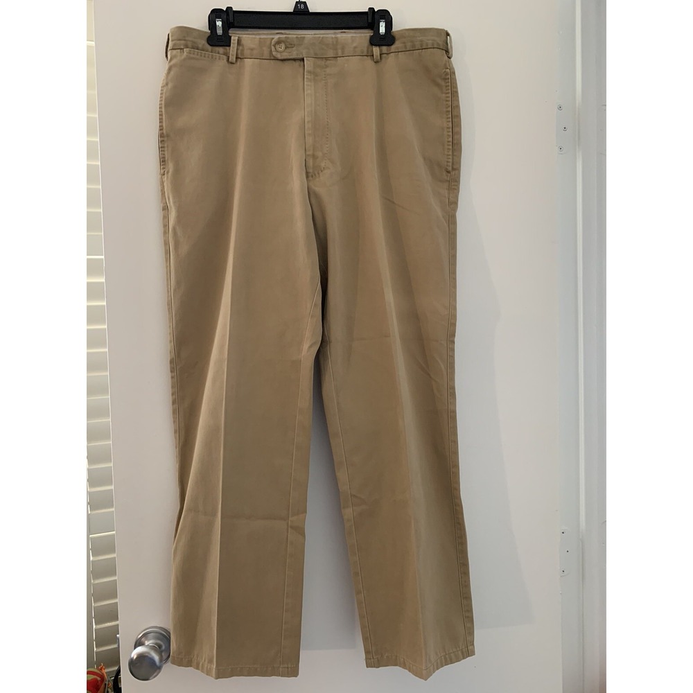 Peter Millar Flat Front Pima Cotton Straight Chino Khaki Dress Pants Men Size 36